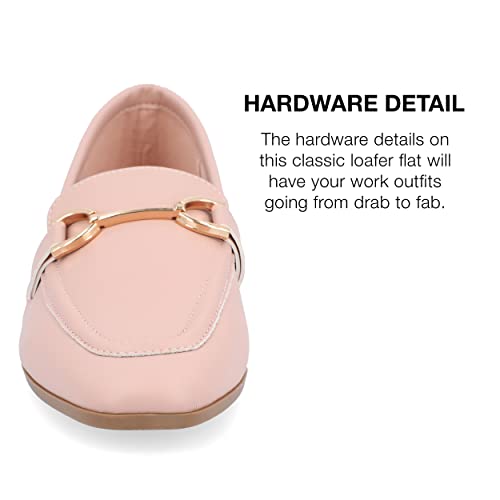 Image of Journee Womens Mizza Loafer Slip On Square Toe Dress Flats
