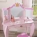 KidKraft Wooden Princess Vanity & Stool Set with Mirror, Children's Furniture - Pink, Gift for Ages 3-8