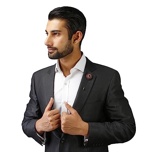 Image of Peluche Crystal Flower Brooch /Lapel Pin for Men