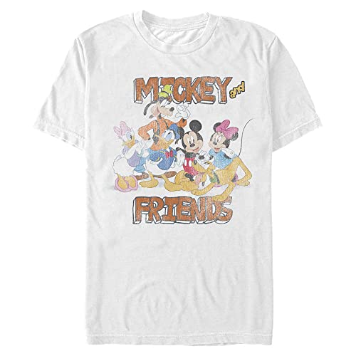 Image of Disney Men's Mickey and Friends T-Shirt, White, L Big Tall