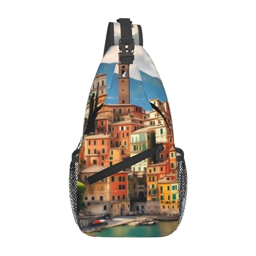 Bolso tipo bandolera con estampado de Italia miniatura 1