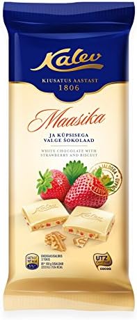 White Chocolate with Biscuit Pieces and Strawberries 100g x 3bars
