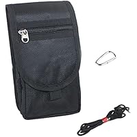 1 funda para cinturón de teléfono móvil, funda de cuero para teléfono móvil, bolsillo para cinturón informal para hombre, funda para teléfono móvil, con 1 mosquetón y 1 aguja a través de la cuerda