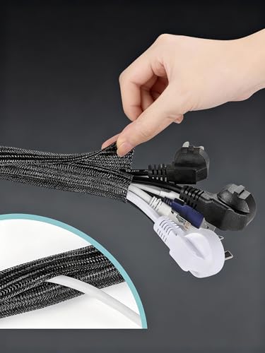 12mm Cord Cover Cable Management Tube Wrap Organizer Conceal Wires Prevent Tangling for Home Office Workstation miniatura 3