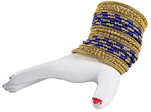 Image of NMII Acrylic (Plastic) With Silk Thread & Beads Studded Worked Glossy Finished Kada Set For Women and Girls