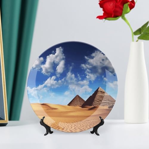 Assiette décorative en céramique motif désert avec son support de présentation - 7