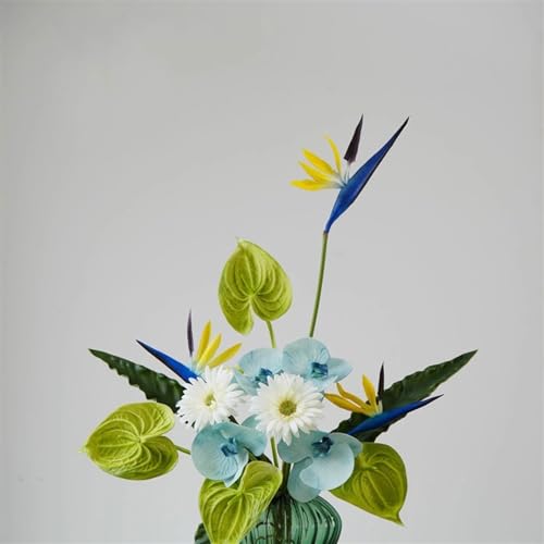Ensemble de fleurs de simulation avec vase en verre de haute qualité - 4
