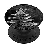 Fern Photograph - Black and White PopSockets PopGrip: Swappable Grip for Phones & Tablets