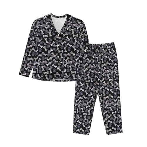 Pyjama manches longues femme à taille élastique pour un sommeil sans compression