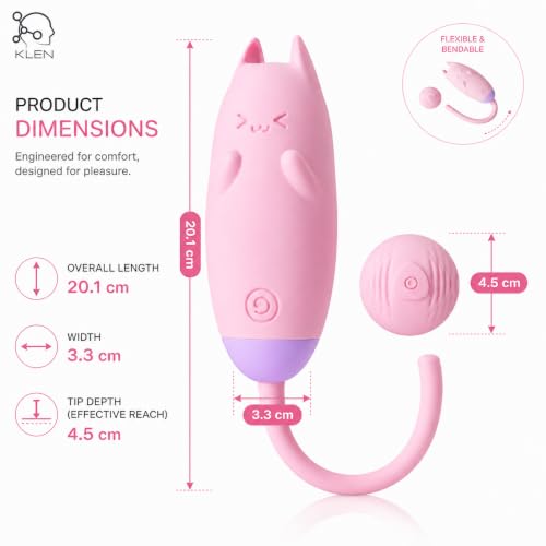 Image of KLEN Body Massager Machine for Women Portable Waterproof Remote Controlled