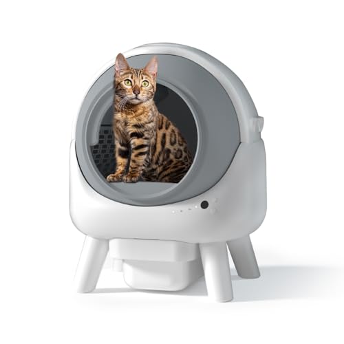 ELS PET Self Cleaning Litter Box - Orbitie Automatic Cat Litter Box Self Cleaning for Multiple Cats with App Control Auto Kitty Litterbox with Safety Module Including: Litter Mat Waste Bags