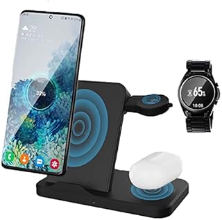 Compatible with Samsung Wireless Charger, 3 in 1 Charging Station for Apple, Samsung S22 Ultra/S22/S21 FE/S21/S20/Z Flip 4, Charging Dock for Galaxy Watch 4/3/Active 2/Active, Galaxy Buds
