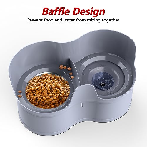 Mess Proof Pet Feeder with Stainless Steel Food  Water Bowls Nonspilling Pet Water and Food Bowl Set Nonslip and Slow Water Feeder for Medium and Small Dogs  Cucciolini Doodles Mess proof pet feeder with stainless steel food  water bowls non spilling pet water and food bowl set non slip and slow water feeder for medium and small dogs   cucciolini doodles