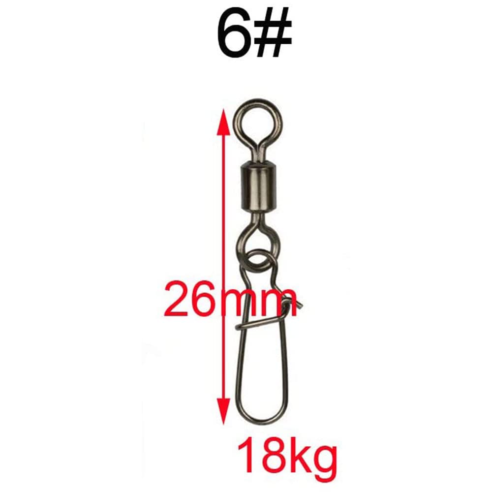 100 Connettori Girevoli Da Pesca In Acciaio Inox - Con Blocco Rapido E Cuscinetto A Sfera - Foto 7