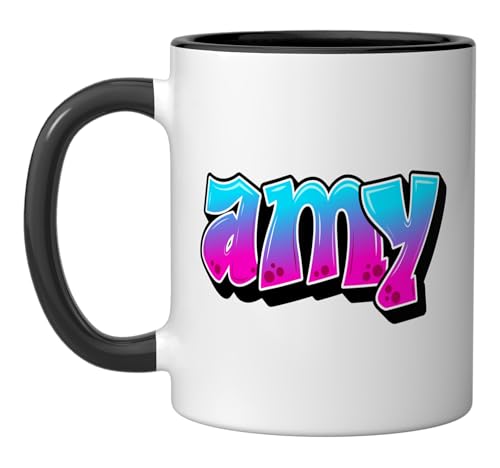 Taza cerámica color negro y blanco de 11 onzas miniatura 1