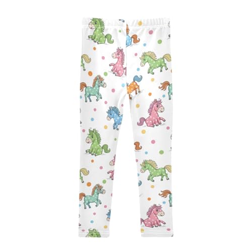 J JOYSAY Colorful Horse Polka Dot Girls Leggings Soft Comfortable Long Kids Girls Clothes Size 4-10T2