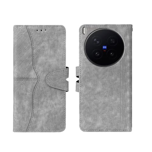 Image of amazon basics Vivo X300 Pro 5G Flip Cover | Card Pockets Wallet & Stand | Flip Cover for Vivo X300 Pro 5G (Gray)