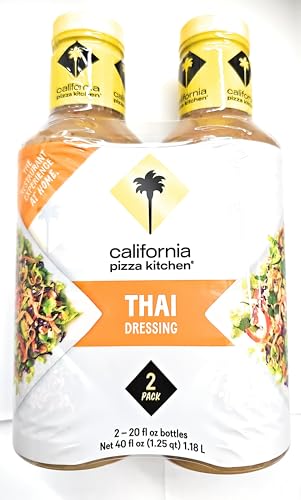 California Pizza Kitchen Thai Dressing CPK – 20 fl oz (Pack of 2) – Creamy Thai Peanut Sauce – Asian-Inspired Salad Dressing with Fresh, Restaurant-Quality Flavor