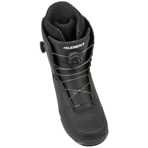 Image of 5th Element Men's Lace and Dial Snowboard Boots, Lace Black, 6 | Waterproof Liner, Secure Fit, Rubber Outsole, Designed for Beginner and Intermediate All-Mountain Snowboarders