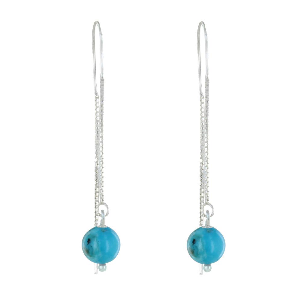 LES POULETTES BIJOUX - Orecchini Catena Argento 925 e Perla di Turchese