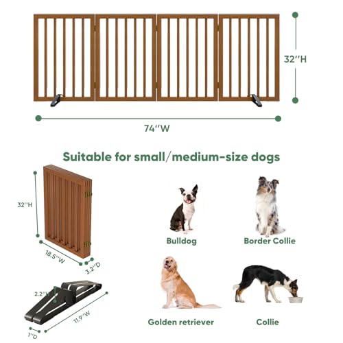 Hundegitter für Türen, hohes Hundegitter für den Innenbereich, Faltbare Haustiertore für Türen Schlafzimmer… – Ansicht 2