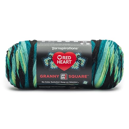 Image of Red Heart All in One Granny Square-Black - Cyber Leaf