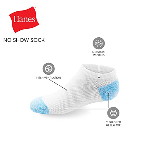 Hanes Big Kid Girls, Breathable Arch Support No Show Socks, 12-Pair Packs2