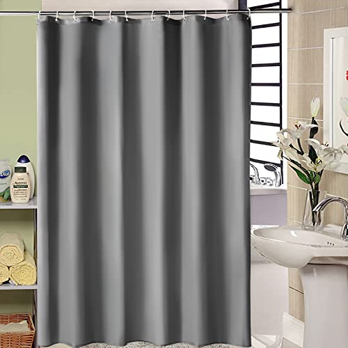 CALIYO Duschvorhang 200x200, Shower Curtains Wasserdichter, Duschvorhang grau, Duschvorhang Badewanne, Waschbar Stoff Polyester Duschvorhänge mit 12 Duschvorhangringen, Beschwerter Saum Cover
