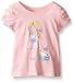 The Children's Place Little Girls' Ruched Sleeve Printed Top