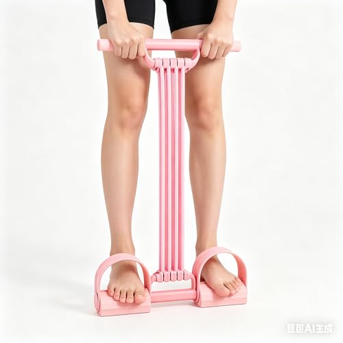 Resistance Bands with Handles, Manual Adjustable Detachable Soft Foam Thickened Latex 8-Tube Pedal Resistance Band with Handles,Natural Rubber Multifunction Tension Rope for Arm,Waist,Abdomen,Leg - image 5
