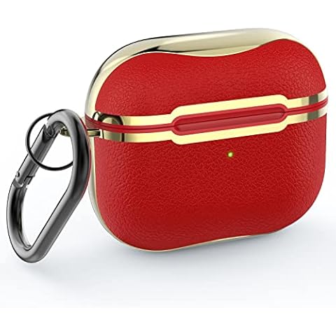 Upgrade Airpods Pro Case Cover with Keychain, Full-Body Protective Case Cover for Airpods Pro 2019,Wireless Charging and Front LED Visible Gold Plated Protective Accessories for Women Men Girl Cover