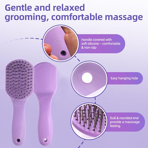 Escova de crina e cauda de cavalo para cães de pelo longo que cai, cavalos equinos, escova de alfine