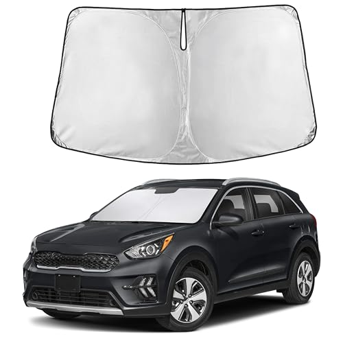 Image of Autovir Windshield Sun Shade Fit for 2017-2020 2021 2022 Kia NIRO Sunshade, Front Car Window Shades Sun Visor, Blocks UV Rays & Heat, Car Accessories