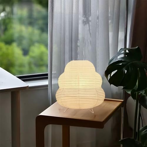 Papierlaterne Tischlampe Dekorative Tischbeleuchtung Japanisches faltbares Origami-Nachtlicht Nachttischlampe Stimmungslicht für Schlafzimmer, Wohnzimmer, Restaurant – Bild 2