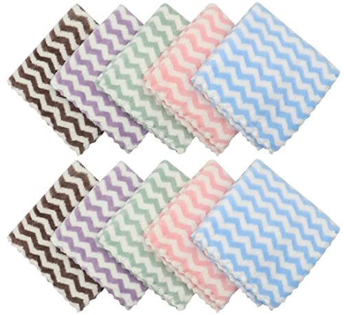 Hfgblg Microfiber Cleaning Cloth Lint Free Cleaning Rags, 10 Pack Fast Drying Dish Rags For Cleaning, Super Absorbent Kitchen Dish Cloths For Wash Dishes,12 In X 12 In, Mix Color #TOP1