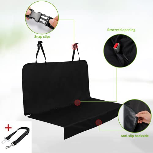 PETTOM Hundedecke Auto Rückbank, Sitzabdeckung Auto Hund mit Hundegurt Wasserdicht, Autoschondecke für Haustier Kofferraum Kratzschutz 142x119cm