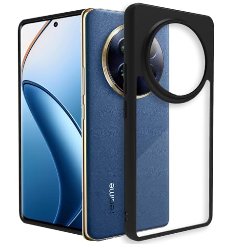 Image of KAPAVER Hybrid Series Back Cover Case Compatible with Realme 12 Pro /Realme 12 Pro Plus 5G(PC+TPU) (Black)