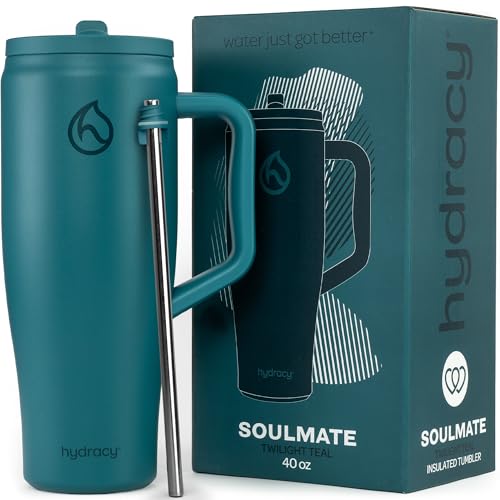 Hydracy Soulmate Thermobecher mit Henkel und Strohhalm Isoliert 1,18L – Ansicht 1