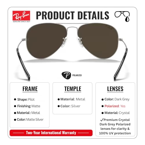 Image of Ray-Ban RB3025 AVIATOR MIRROR Pilot Shaped Sunglasses for Men & Women with Official RAYBAN Eyewear Kit