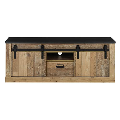 Lomadox Wohnwand in Old Style hell Nb. mit anthrazit, B/H/T: ca. 388/201/43 cm – Bild 6