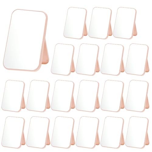 Set 20 espejos de maquillaje rectangulares plegables rosas