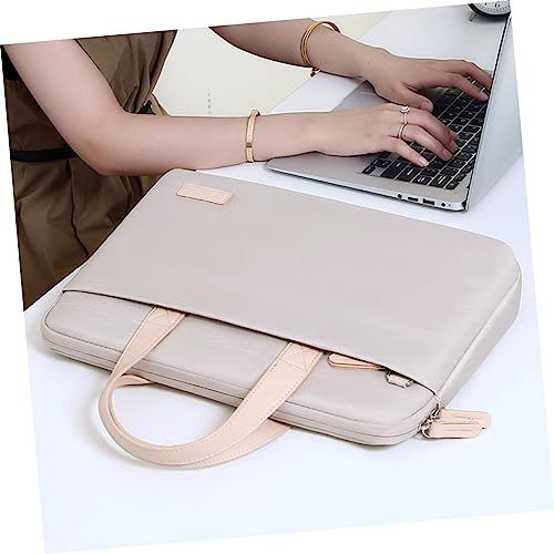 Bolso para Laptop Mujer Ligero y Acolchado Beige miniatura 2