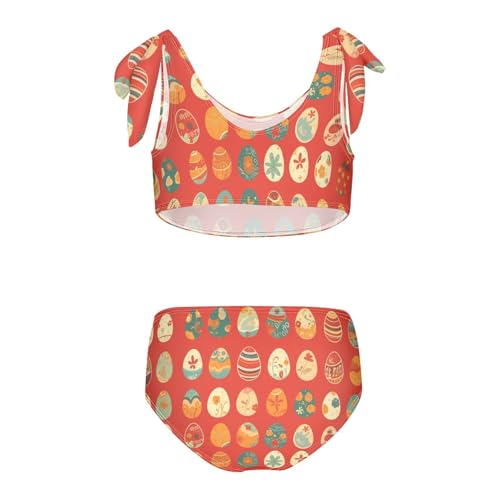 KLL Easter Eggs Pattern Holidays Girl 2 Piece Bikini Sets Scoop Neck Beach Swimwear Bathing Suit2