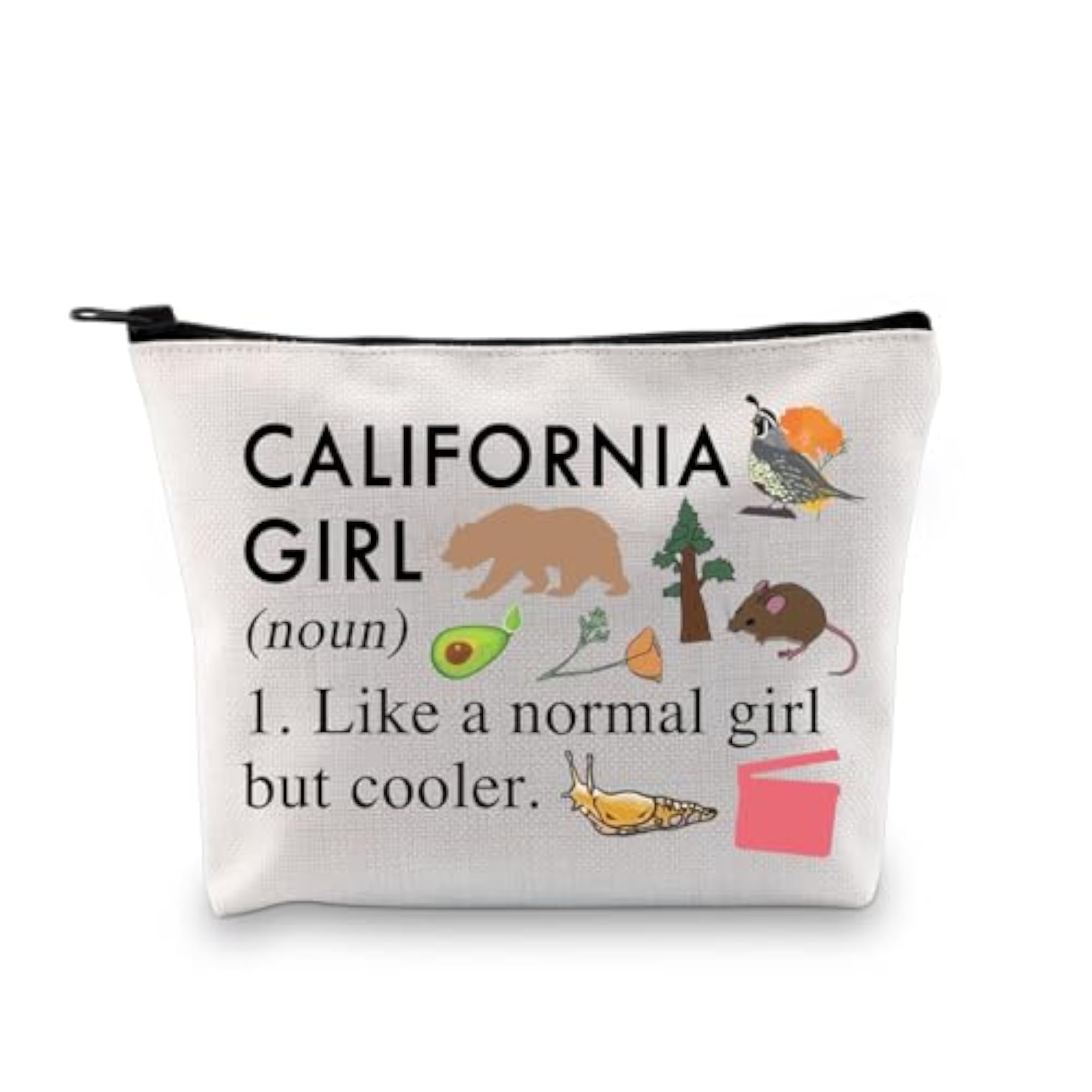 California Themed Makeup Bag, Vacation Gift