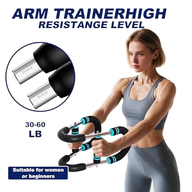 Pro-Grade Twister Arm Trainer- 30-100lb Adjustable Chest Workout Equipment for Men&Women,Beginners or Professional, Adjustable Portable Arm Chest Exerciser with Anti-Slip Grips for Home Gym
