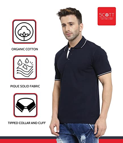 Image of Scott International Men's Regular Fit Half Sleeve Organic Cotton Polo T-Shirt