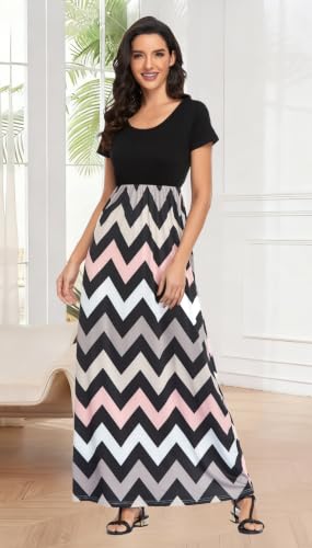 Image of Mommy Jennie Women's Maxi Dresses Short Sleeve Long Casual Summer Sundresses