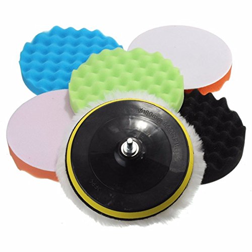 EsportsMJJ 7Pcs 3/5/6/7 Pollici Spugna Lucidatura Ceretta Pad Lucidatura Kit Per Lucidatrice Auto - 7 Pollici