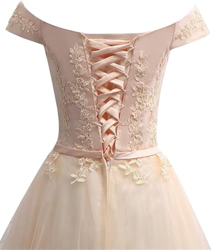 Lace Homecoming Dresses 2025 Short Tulle Applique Prom Dress for Teens Off The Shoulder Cocktail Gowns2