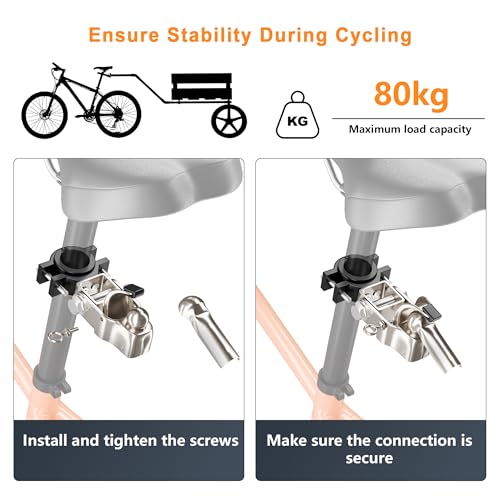 Image of Bicycle Trailer Hitch, Galvanized Steel, Compatible with Common Bicycle Seat Posts, 27.5mm-33mm (1.08 inches-1.30 inches), Sturdy & Rust-proof, Easy to Install